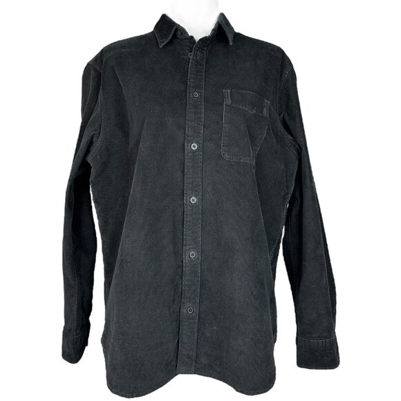 Everlane Men's Black The Classic Corduroy Button Down Long‎ Sleeve Shirt M/C48 - Picture 1 of 13